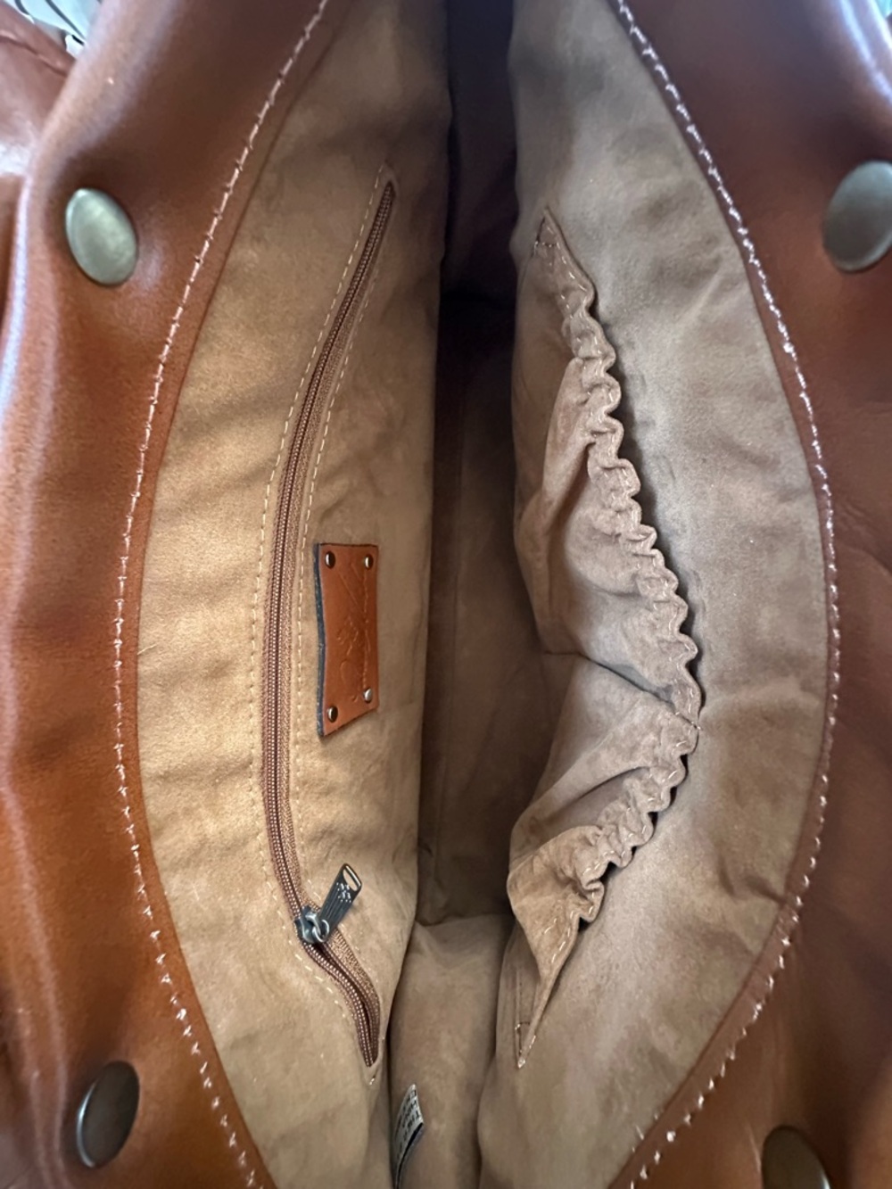 Patricia Nash Woven Leather Satchel - Tan Brown - Picture 6 of 9